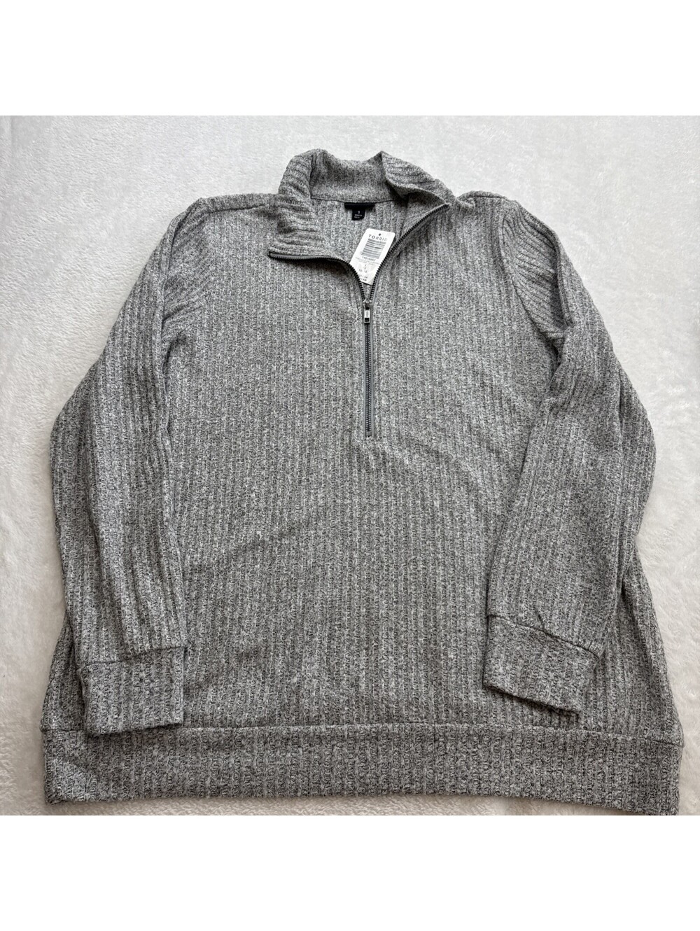 Torrid Women's Gray  Half-Zip Sweater size 1 NWT (2462)